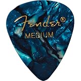 Fender 351 Shape Classic Medium Celluloid Picks, 12 Pack, Ocean Turquoise