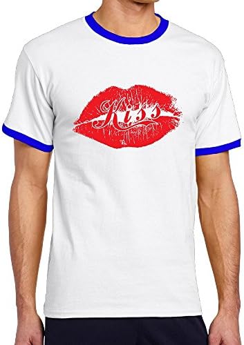 Red Lipstick Sexy Red Lips Kiss Boys Ringer Tee