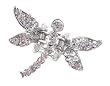 Hair Clip - H31 - Crystal Dragonfly - Med Size (1-3/4" x 1-1/4") ~ Clear