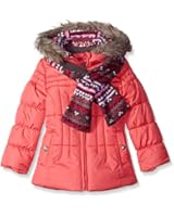 London Fog Little Girls' Classic Puffer Coat with Scarf