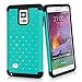 Galaxy Note 4 Case, Style4U Galaxy Note 4 Studded Rhinestone Crystal Bling Hybrid Armor Case Cover for Samsung Galaxy Note 4 with 1 HD Screen Protector and 1 Stylus [Teal/Black]
