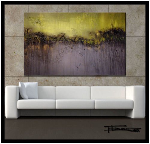 Modern Abstract Canvas Wall Art. Limited Edition, Hand Embellished Giclee on Canvas, 48 x 30 x 1.5