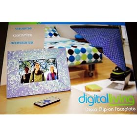 Clip-On Digital Picture Frame Faceplate - Disco Sequin