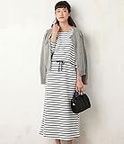 犬印本舗 Fairy フェアリー 授乳 口 付 裏 起毛 ブラウジング マキシ ワンピ M ～ L グレー ボーダー