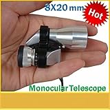 LingsFire&reg; Mini Pocket 8&times;20 Silver Metal Monocular Telescope Eyepiece , for Scientific bird-watching, wilderness expedition, travel, outdoor sports equipment, watch live game