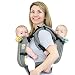 TwinGo Air Baby Carrier - Separates to 2 Single Carriers. Breathable Mesh, Compact, Comfortable, and Fully Adjustable. Cool Grey)