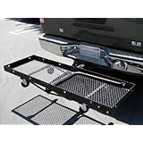 60 x 20 Folding Hitch Mount Cargo Carrier Luggage Rack Cart Hand Dolly Camping RV with Wheels