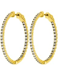 0.50 ct. tw Round Cut Diamond Inside Outside Hoop Earrings 14KY F-G VS2