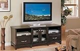 Contemporary Cappuccino Entertainment Console Plasma LCD TV Stand