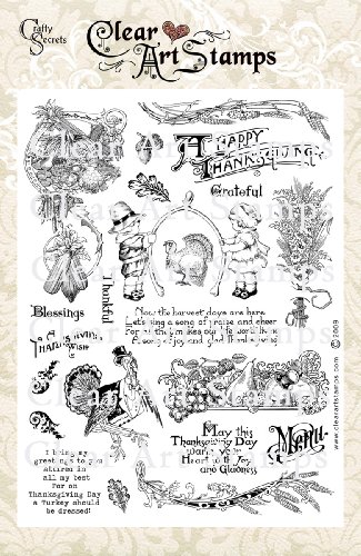 Crafty Secrets Large Art Stamp, Thanksgiving, 