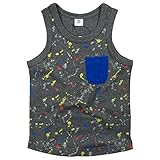 《H28年夏物》JEANS-b(ジーンズベー) 製品洗い加工済み スラブ天竺paintタンクトップ 110cm/MC NO.B-360031