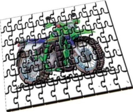 Personalisiertes Koolart - Kawasaki KMX 125 R Bike - A4 Holzpuzzle by Eminence Gifts Ltd