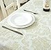 Eforcurtain Shabby Chic Flannel Back Table Cover Oblong PVC Tablecloth Waterproof, Wheat/Greenish, X-Long 60x104-inch