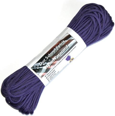 100 FT Military 550 Paracord from Our School Spirit - Made in the USA (Purple)