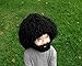 Creazy Beard Wig Hats Handmade Knit Warm Winter Caps Men Women Kid (Black)
