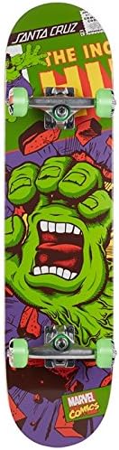 Skateboard Complete, 7.8" Santa Cruz Marvel Hulk Hand Regular 7.8 Skateboard Complete