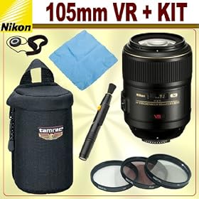 Nikon 105mm f/2.8G ED-IF AF-S VR Micro-Nikkor Lens + Deluxe Accessory Kit