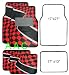 A Set of 4 Universal Fit Racing Checker Carpet Floor Mats for Cars / Truck - Red