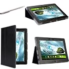 i-Blason Asus Transformer Pad Infinity TF700T TF700 10.1 Tablet Premium Leather Folio Carry Case / Stylus / Cover With Adjustable Stand-Black