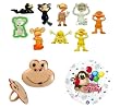 24 Monkey Cupcake Rings with 20 Monkey Party Favors and Mylar Balloon