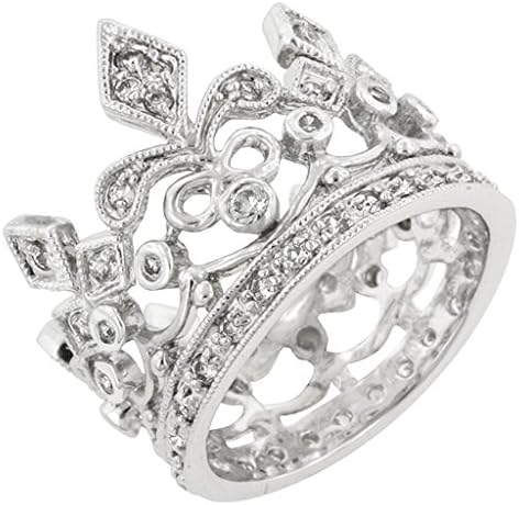 Cubic Zirconia Crown Eternity Ring Size 7