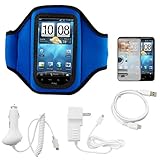 Blue Durable Neoprene Protective Workout Armband with Adjustable Velcro Str ....
