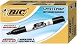 BIC Great Erase Grip Chisel Dry Erase Marker, Chisel Tip, Black Ink, 12 Dry Erase Markers (Dozen Box)
