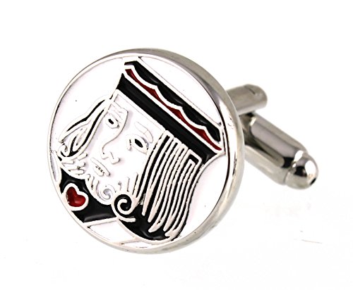 Sunnylink Cufflinks Silver White Playing Cards Cuff Links