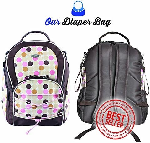 Our Diaper Bag | Fashionable Diaper Organizer Baby Travel Backpack Nappy Bag, Insulated 2 Pockets and Stroller Straps, Extra Large Capacity, Heavy Duty Polyester, for Day Trip / Everyday Use, Pink