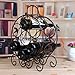 Elegant Espresso Brown Leaf Décor Metal 7 Bottle Organizer Wine Rack by MyGift