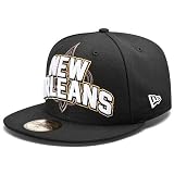 NFL Unisex Adult New Orleans Saints Draft 5950 Cap (Black, 7 3/8)
