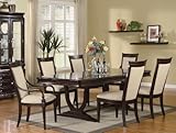 7pc Formal Dining Table & Chairs Set Merlot Cappuccino Finish