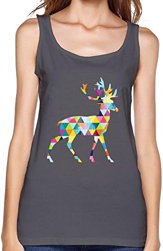 FLLVXP Women's The Colored squares Deer Tank Top 100% Cotton
