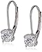 Amazon Collection Platinum or Gold-Plated Sterling Silver Round-Cut Swarovski Zirconia Leverback Earrings (1cttw)