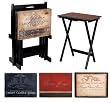 Tuscan Wine TV Trays with Stand - Set of 4