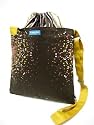 V2SL HANABI Tree of Vela TESAGE tote bags, Style 2, Papaya Yellow Shoudler Strap, Light-Weight Cotton Canvas, Shoulder bags with Drawstring Closure Top,