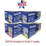 Original Brother TN-110BK, TN-110C, TN-110M, TN-110Y (TN110BK, TN110C, TN110M, TN110Y) 1500~2500 Yield Black, Cyan, Magenta, Yellow Toner Cartridge 4 Pack Set - Retail