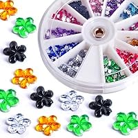 1200X Nail Art Tips Glitter Rhinestone Decoration+Wheel