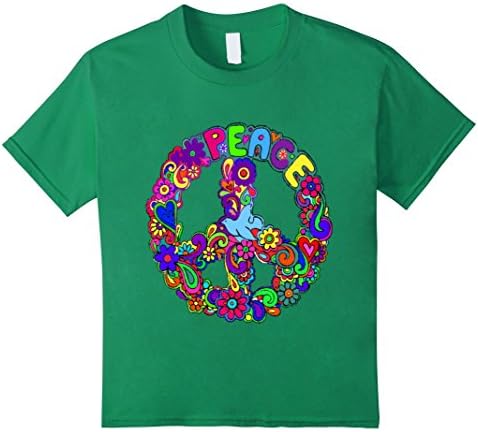 Kids Peace Sign - Classic Fit Tee Shirt 6 Kelly Green