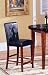 2 24 Black Blended Leather Counter Hight Bar Stool Chairs with Cherry Finish Solid Wood Legs