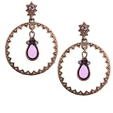 Spring Iris Large Hoop Design Earrings