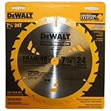 DeWalt DW3578 Series 20 7-1/4 inch 24 Tooth ATB Thin Kerf Framing Saw Blade with 5/8 inch and Diamond Knockout Arbor