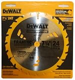 DeWalt DW3578 Series 20 7-1/4-Inch 24 Tooth ATB Thin Kerf Framing Saw Blade with 5/8-Inch and Diamond Knockout Arbor