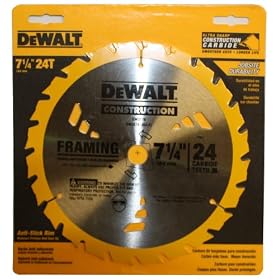 DeWalt DW3578 Series 20 7-1/4-Inch 24 Tooth ATB Thin Kerf Framing Saw Blade with 5/8-Inch and Diamond Knockout Arbor