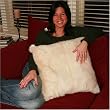 Baby Alpaca Fur Pillow -White , Beige , Dark Brown