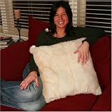 Baby Alpaca Fur Pillow -White , Beige , Dark Brown