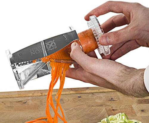 Vegetable Spiral Slicer Bundle with 2 size Stainless Steel Blades & Cleaning Brush- Vegetable Pasta/Spaghetti Spiralizer