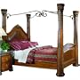 851 Series Leather Canopy Bed Size: Queen