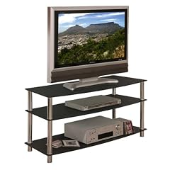 Links 50400130 VESCO TV-Regal Schwarzglas-Chrome 115x55x45 cm