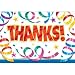 Party Streamers Thank You Cards 8ct